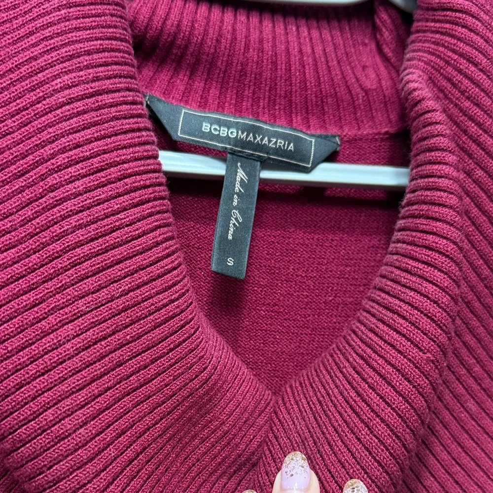 BCBGMaxAzria Long Sleeve Knit Dress - Deep Pink - Picture 3 of 4